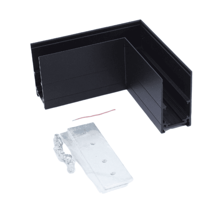 MAGNETIC L-CONNECTOR 1-3 PHASE RAIL BLACK  SURFACE