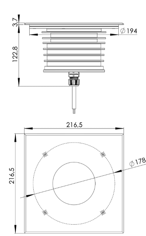 URO BIG SQ RGBW 12/24VDC